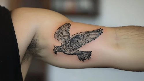 Eagle in Flight Arm Tattoo