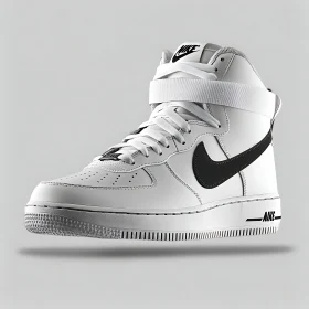 Minimalist White Sneakers with Black Swoosh