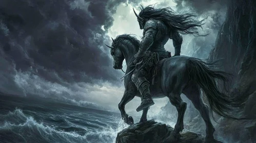 Dark Knight at the Ocean's Edge