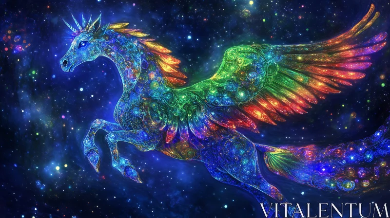 Winged Steed in Starry Flight