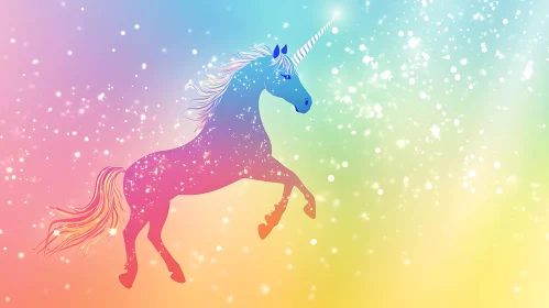 Prismatic Unicorn in a Magical Realm