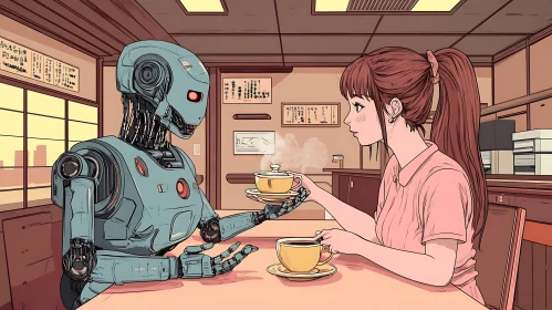 A Moment of Connection: Robot and Woman