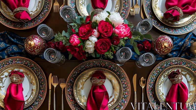 Luxurious Dining Table Arrangement