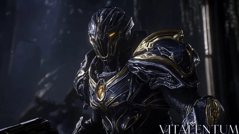 Futuristic Armored Cyborg Warrior