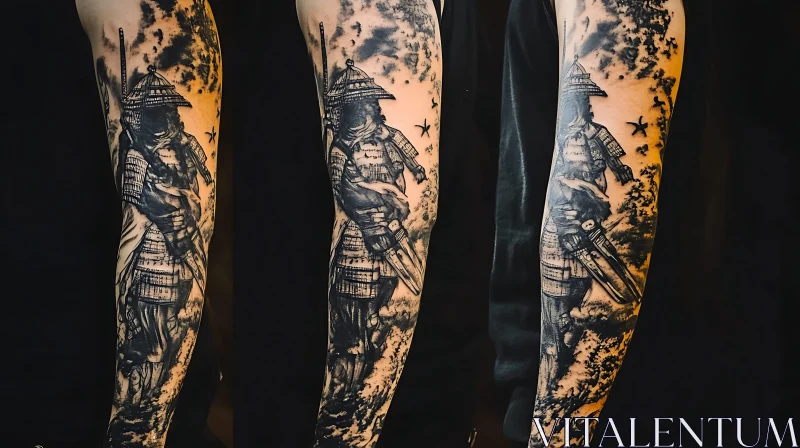 Intricate Samurai Warrior Tattoo Sleeve