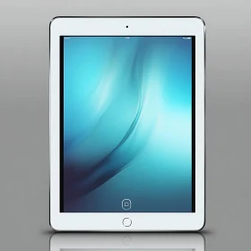 Modern Tablet Device with Flowing Abstract Design