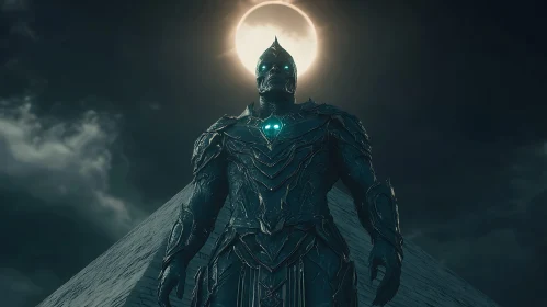 Stone Guardian Under Moonlight