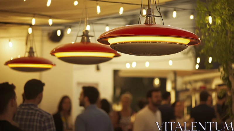 Pendant Lamps Illuminate Social Gathering