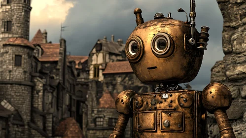 Vintage Robot in a Fantasy Setting