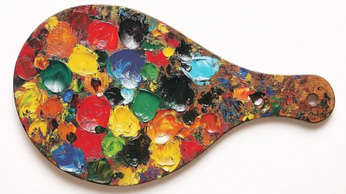 Painter's Palette with Colorful Paint Strokes