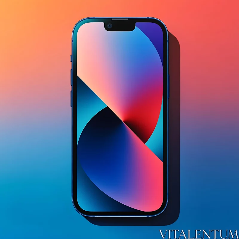 Mobile Phone with Abstract Color Display