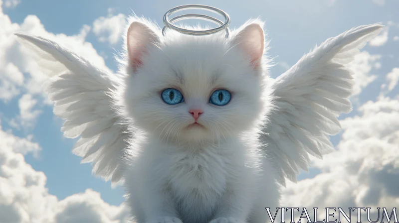 Heavenly Feline: A Kitten's Angelic Portrait