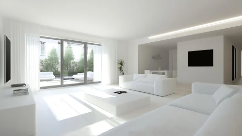 Bright White Modern Living Space
