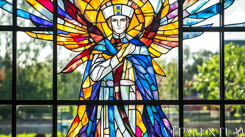 Colorful Angel Stained Glass Window