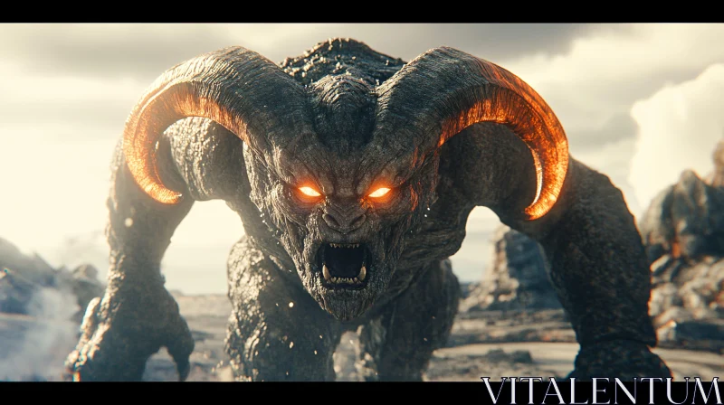 Menacing Horned Demon AI Image