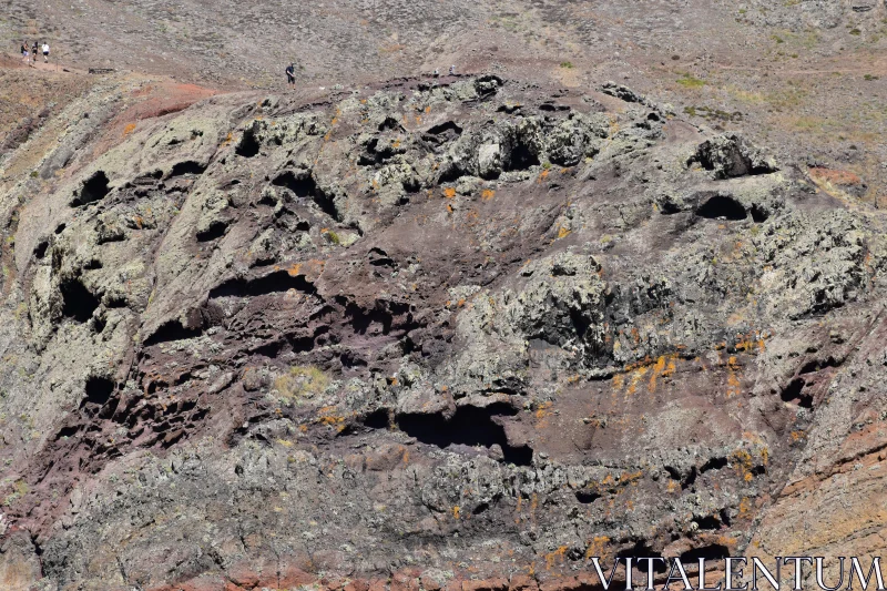 Erosion Patterns in Mountain Rock Landscape Free Stock Photo