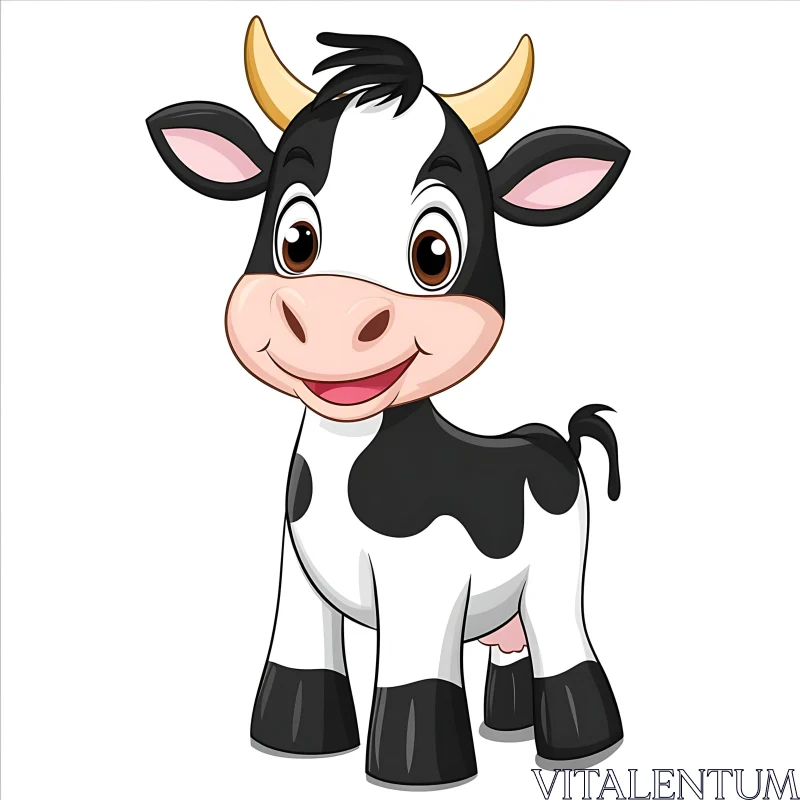 Playful Cow Cartoon Image