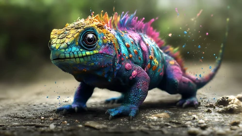 Vibrant Scaled Friend: A Colorful Lizard