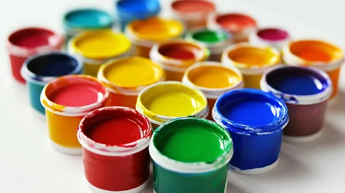 Assorted Paint Colors in Small Containers