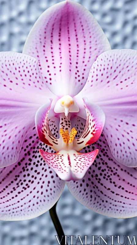 Symmetrical Orchid Art: A Pointillist Floral Masterpiece AI Image