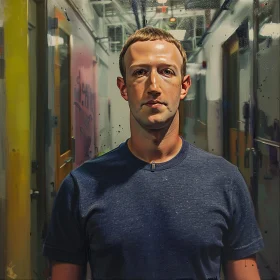 Portrait of Mark Zuckerberg in an Industrial Setting