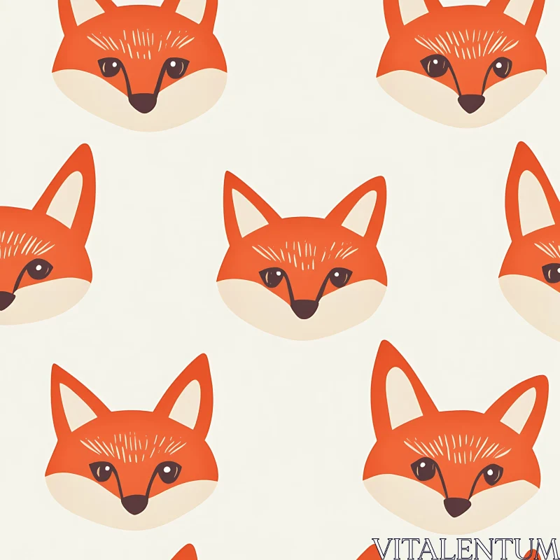 Fox Head Seamless Design AI Image