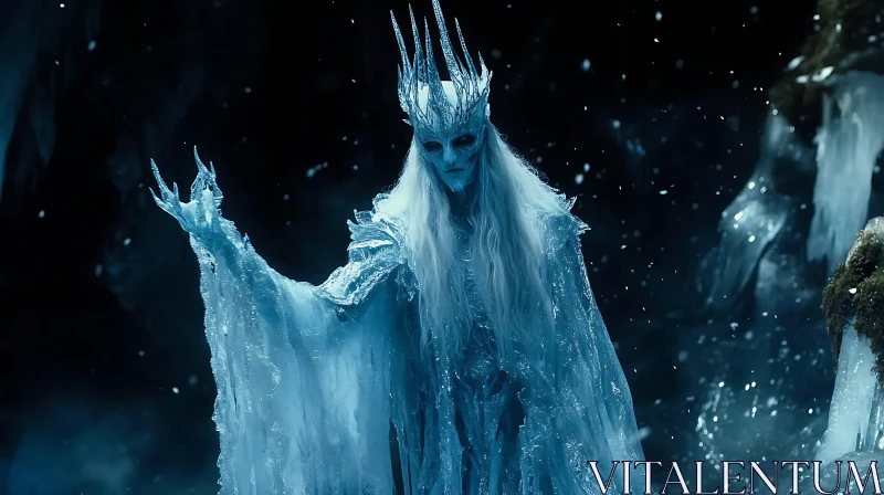 AI ART Winter's Cold Embrace: The Ice Queen