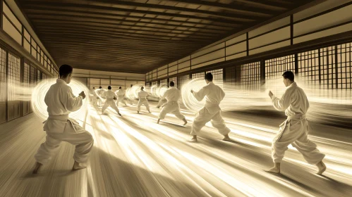 Martial Arts Training in Sepia Tones