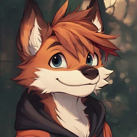 Fox Anthropomorphic Character with Hoodie