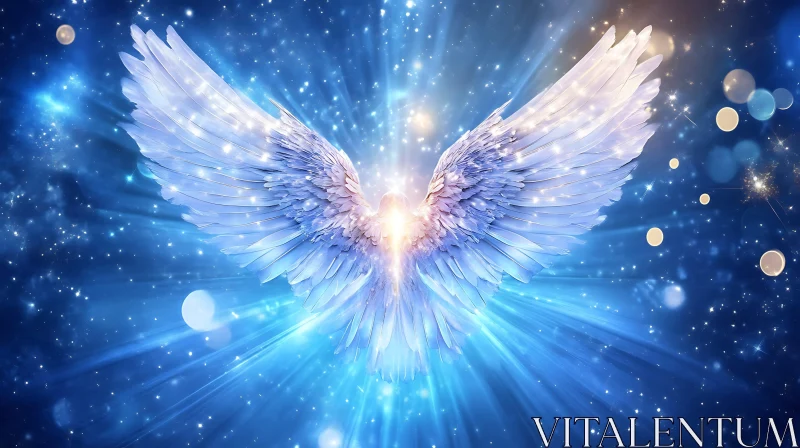 AI ART Ethereal Angel Wings Art Print