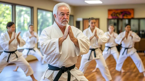 Martial Arts Class in Traditional Uniforms