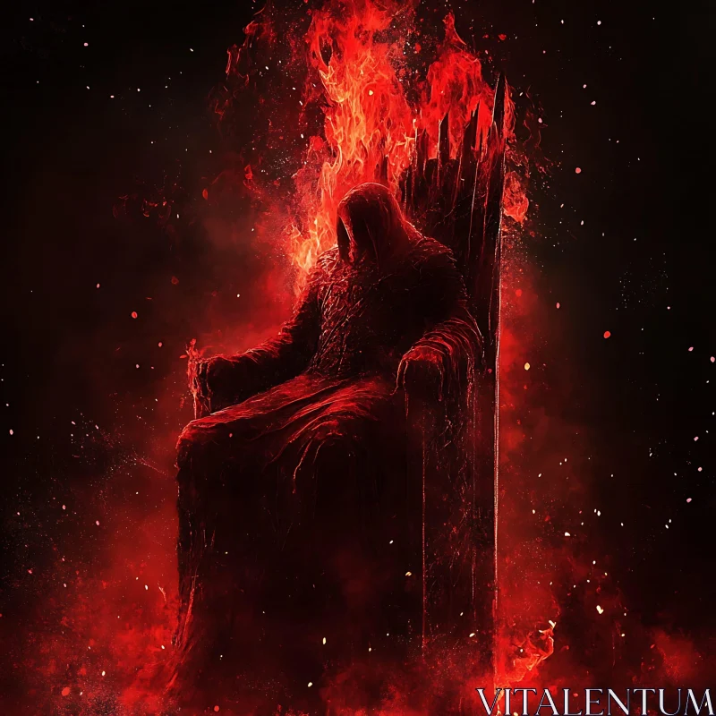 AI ART Infernal Majesty on a Burning Throne