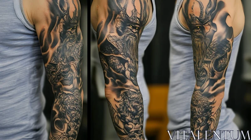 AI ART Detailed Fantasy Tattoo Art on Arm