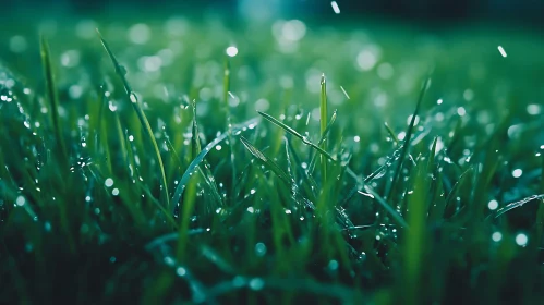 Morning Dew on Fresh Green Grass