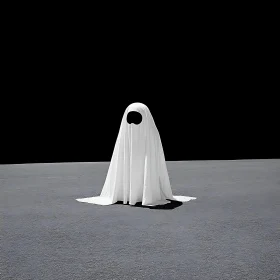 Minimalist Ghost: A Study in Black and White