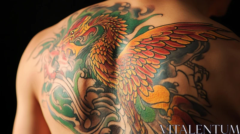 Colorful Phoenix Tattoo Art AI Image