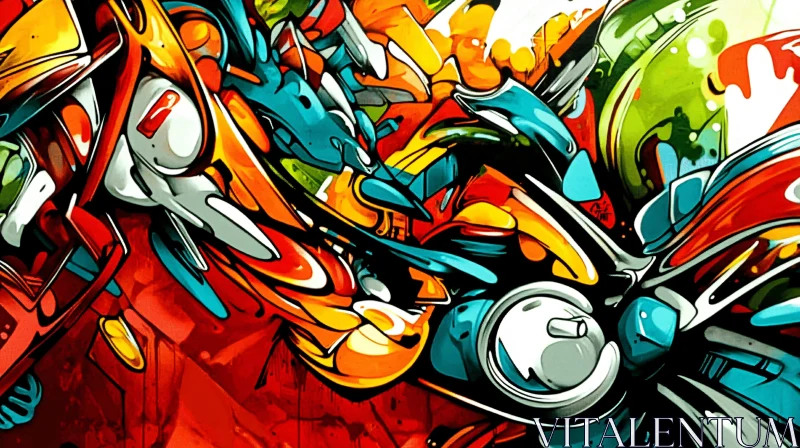 Energetic Graffiti-inspired Abstract Art AI Image