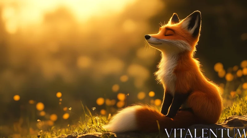 Fox in Golden Light AI Image