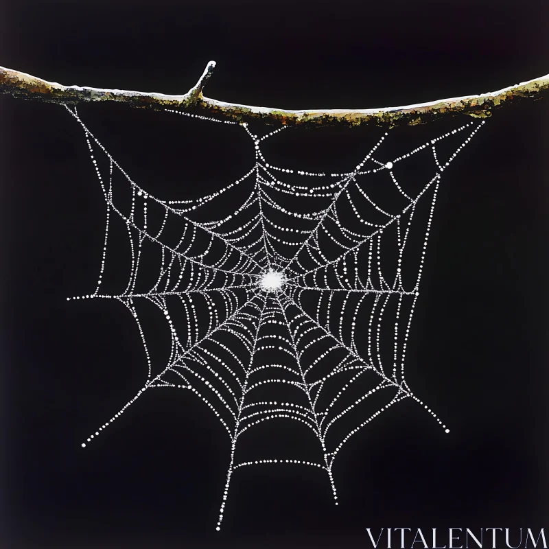 AI ART Intricate Spider Web in Morning Dew