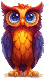 Colorful Owl with Expressive Eyes