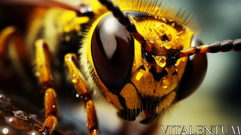 AI ART Close-Up of Yellow and White Hornet - Photorealistic Art
