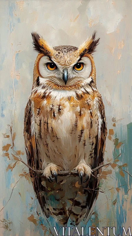 AI ART Majestic Owl Perched Art