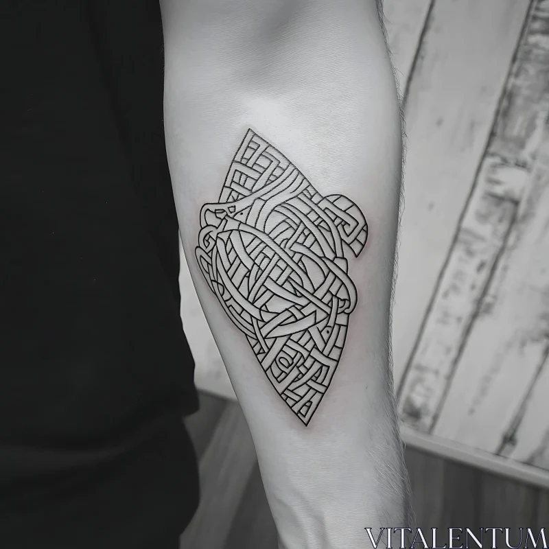 Geometric Blackwork Tattoo Design AI Image