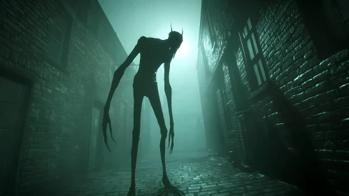 Sinister Figure in Foggy Alley