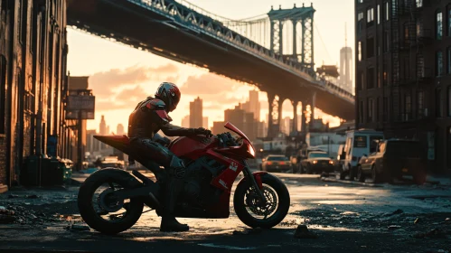Cityscape Motorcycle Ride