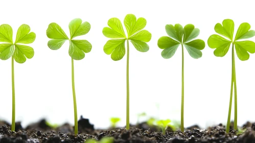 Lucky Clover Sprouts in Soil