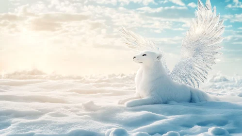 Winged Fox on Snow