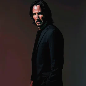 Intense Portrait of Keanu Reeves