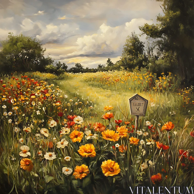 AI ART Blooming Wildflowers in a Summer Field