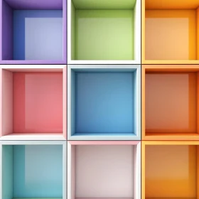 Nine Pastel Cubbies Composition